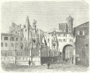 Hrobky Scaligeri, středověkých vládců Verony (rytina) od German School
