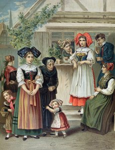 Tradiční kroje regionu Štrasburk, c. 1870-80 od German School
