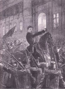 Trochu shromáždění Národní gardy před Hotel de Ville, Cassells History of the War between France and Germany vydané Cassell and Company Limited, c.1890 (litho) od German School