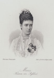 Carina Maria Feodorovna, choť ruského cara Alexandra III. (rytina) od German School