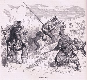 Pod palbou Cassellova historie války mezi Francií a Německem vydaná Cassell and Company Limited, kolem roku 1890 (litho) od German School