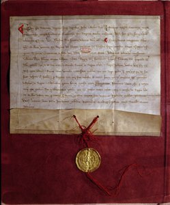 Závazek císaře Fridricha II. (1194-1250) dodat králi Ludvíku IX. (1214-70) koně, zbraně a zásoby pro sedmou křížovou výpravu, 1246 od German School