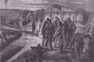 Na hradbách, Cassells History of the War between France and Germany vydané Cassell and Company Limited, kolem roku 1890 (litho) od German School