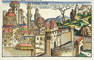 Pohled na starověké město Babylon z Norimberské kroniky od Hartmanna Schedela (1440-1514) 1493 od German School