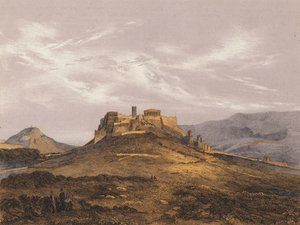 Pohled na starověké Atény, Řecko (barevná litografie) od German School