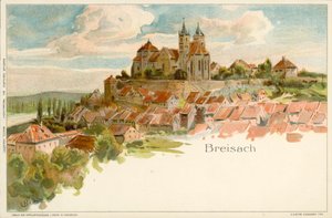 Pohled na město Breisach, Německo (chromolitho) od German School