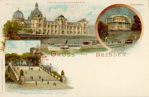 Pohledy na Drážďany, Německo (chromolitho) od German School