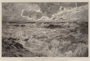 Vlny, Einsamor Strand (litho) od German School