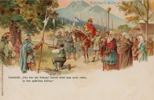 William Tell střílí jablko z hlavy svého syna od German School