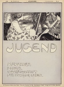 Žena hrající na harfu (litho) od German School