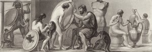 Práce a povolání ve starověkém Řecku. Ilustrace pro Bilder-Atlas (rytina) od German School