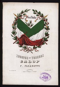 Zouaves et Turckos, cval od F Fasanottiho, přebal noty (barevné lito) od German School