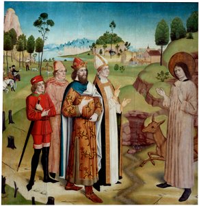 Svatý Jiljí a král Wamba na královském lovu, c1470-1480. od German master.