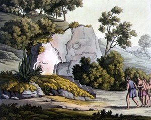 Chrám kněží, Peru (barva litho)