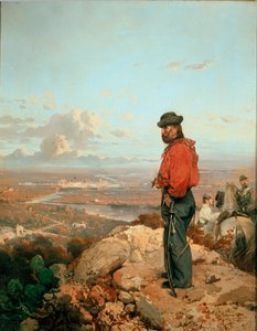 Italská jednota: "" Portrét Giuseppe Garibaldiho (1807-1882) před Capuou (Capua) v roce 1860 "" Malba Gerolama (Girolamo) Induno (1825-1890) 1861 Museo del Risorgimento, Milán