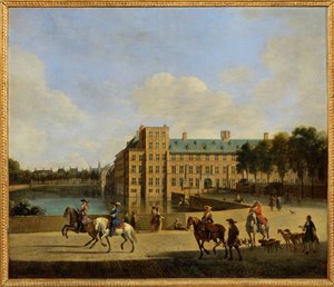 Binnenhof na Vijveru v Haagu... (malba na plátně) od Gerrit Adriaensz Berckheyde