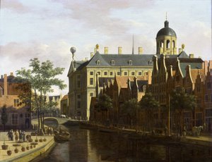 Amsterdam, Nieuwezijds Voorburgwal poblíž náměstí Bloemmarkt