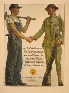 Minulost je za námi, budoucnost je před námi. Usilujme všichni o to, aby budoucnost byla lepší a jasnější, než kdy byla minulost, 1918 od Gerrit Albertus Beneker
