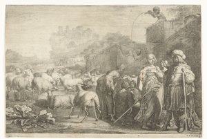 Jacob mluví s Rachel od Gerrit Bleker