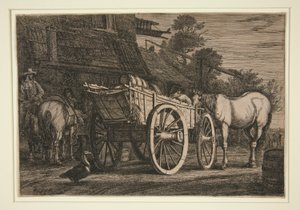 Čtyřkolový vozík od Gerrit Claesz Bleker