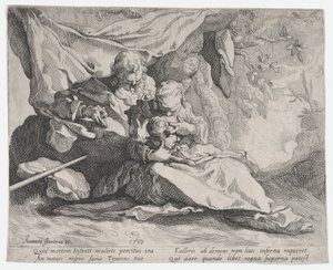 Zbytek na útěku do Egypta, 1593. od Gerrit Pietersz Sweelink