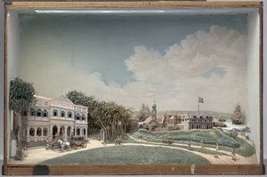Diorama vládního náměstí v Paramaribo od Gerrit Schouten