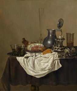 Zátiší se šunkou, 1650. od Gerrit Willemsz. Heda