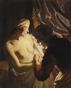 Lov na blechy, c. 1620 od Gerrit van Honthorst