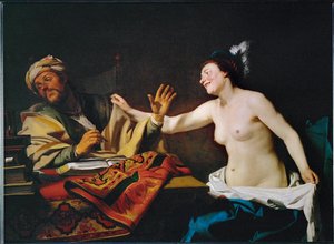 Nezlomný filozof (olej na plátně) od Gerrit van Honthorst