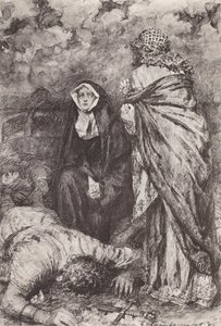Ilustrace k knize The Story of Hereward, The Champion of England (litografie) od Gertrude E. Demain (after) Hammond