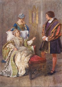Shakespeare, Král Jindřich VIII (barevná litografie) od Gertrude E. Demain (after) Hammond