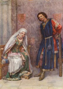 Shakespeare, Král Jan (barevná litografie) od Gertrude E. Demain (after) Hammond