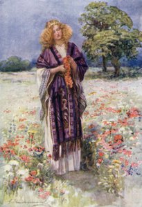 The Fair Serena (barevná lito) od Gertrude E. Demain (after) Hammond