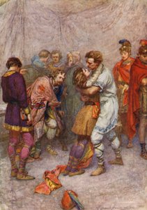 Hra Williama Shakespeara: Cymbelín (barevná litografie) od Gertrude E. Demain (after) Hammond