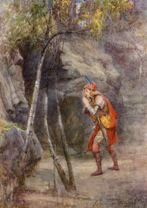 Hra Williama Shakespeara: Cymbelín (barevná litografie) od Gertrude E. Demain (after) Hammond