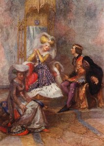 Hra Williama Shakespeara: (barevná litografie) od Gertrude E. Demain (after) Hammond
