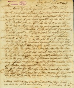 List podepsal Gertrude Joan Senf, Rocky Mount, Thomasovi Jeffersonovi, 11. září 1806 od Gertrude Joan Senf