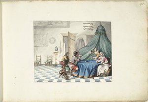 Hráči karet v interiéru od Gesina ter Borch (signed by artist)