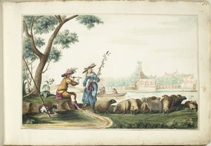 Pastorační představení u řeky od Gesina ter Borch (signed by artist)