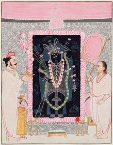 Hlavní kněz Tilakayat Govardhanlalji Mks Nabídky Shri Nathjimu na oslavu..., s. 1890 od Ghasiram Hardev Sharma