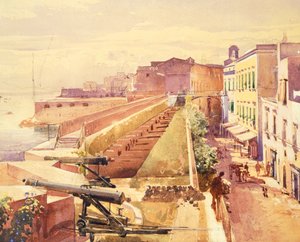 Baterie v Gaetě, Giacinto Gigante (1806-1876), Itálie od Giacinto Gigante