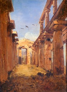 Bazilika Paestum 1845-1848 (olej na plátně) od Giacinto Gigante