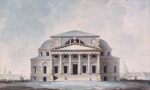 Fasáda budovy burzy v Petrohradu, 1783