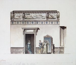 Palác Pavlovsk. Design pro šatnu, konec 1790