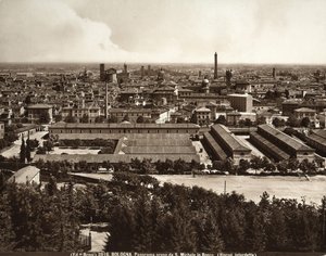 Panorama města Bologna: pohled ze San Michele in Bosco.