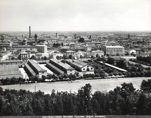 Panoramatický výhled na Bolognu s některými továrnami. od Giacomo Brogi