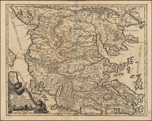 1684 mapa Thesálie a Makedonie, Giacomo Cantelli da Vignola od Giacomo Cantelli