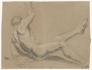 Studie padajícího mužského aktu od Giacomo Cavedone (possibly)