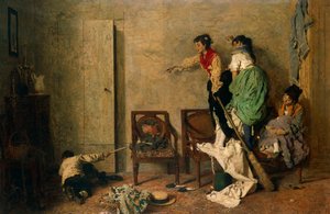 Myš, Giacomo Favretto (1849-1887), olej na plátně, 59x90 cm