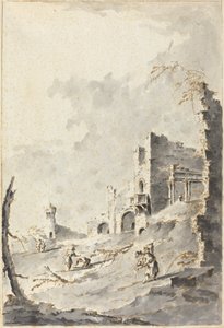 Capriccio klasických ruin s pevností